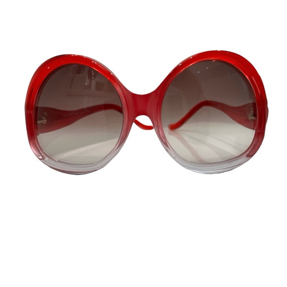BALENCIAGA 0003/N/S RED FUSCHIA & CRYSTAL FRAME W BROWN GRADIENT LENS SUNGLASSES - Picture 1 of 14